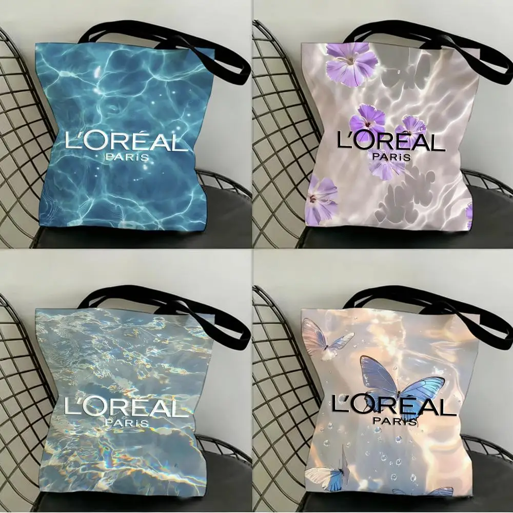 Modemarke L-L'OréalS Aufbewahrungstaschen Einkaufstasche Canvas Supermarkt-Einkaufstasche Weihnachtsparty-Tragetasche Damenhandtasche