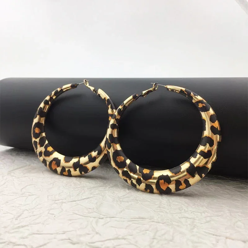 Europe and America Leopard Print Exaggerated Style  Designer Earrings  Womens Jewelry New Arrival Fashion Jewelry