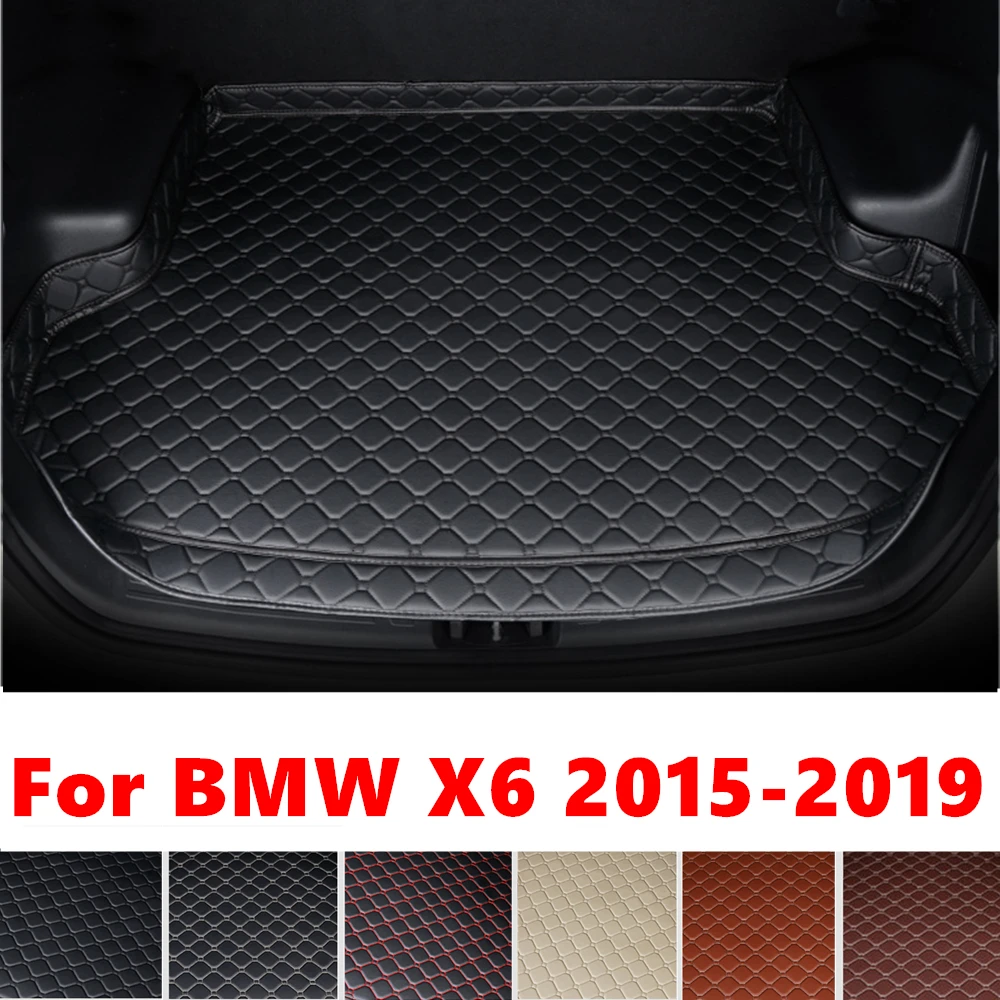 High Side Car trunk mat for BMW X6 F16 2019 2018 2017-2015 Tail Boot luggage Pad Rear Cargo Liner Interior Carpet Protect Cover