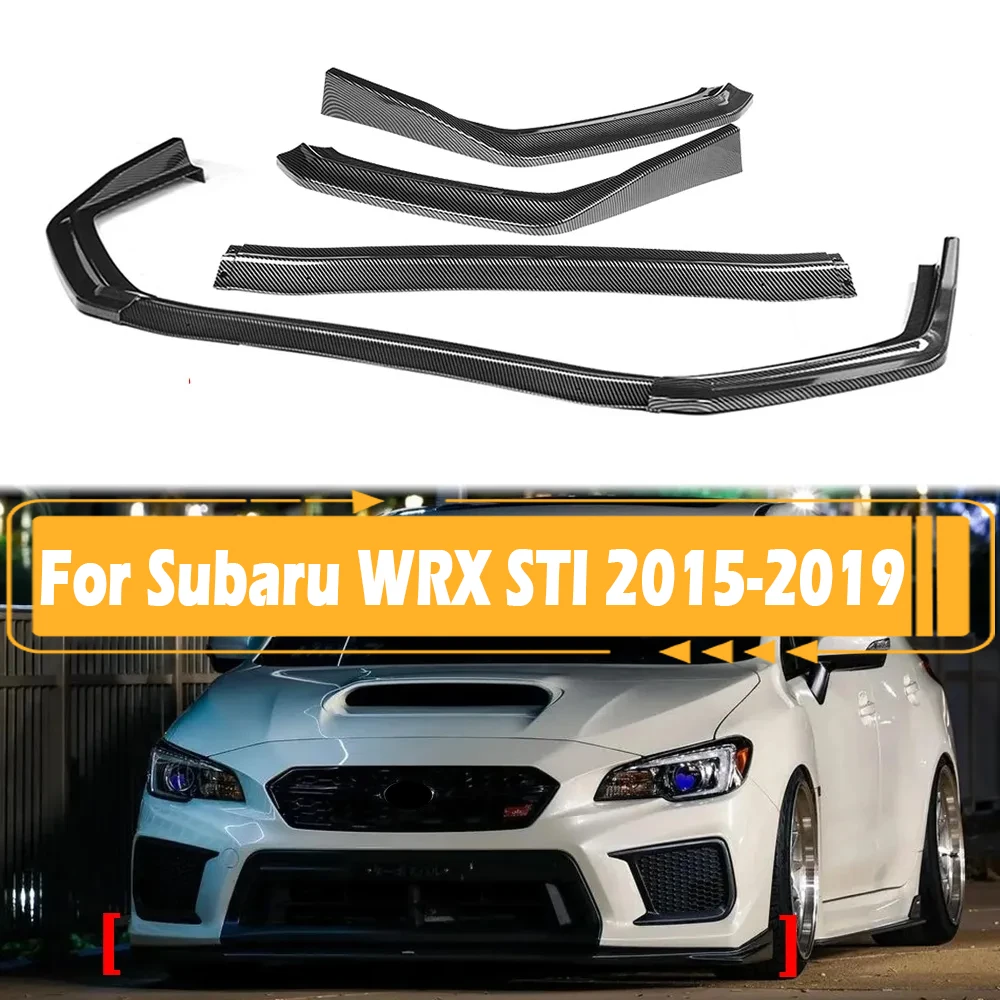 

3Pcs Car Front Bumper Spoiler Lip Guard Lowetr Splitter Diffuser Bumper Body Kit For Subaru WRX STI 2015 2016 2017 2018 2019