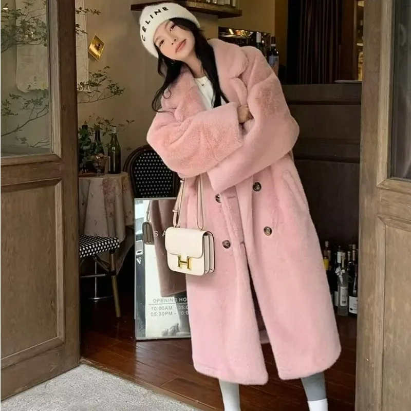 2023 Ladies Robe Winter New Mink Fur Coat Women's Fur One Piece Long Thickened Fur Upscale Fashion Comfortable Loose Coat