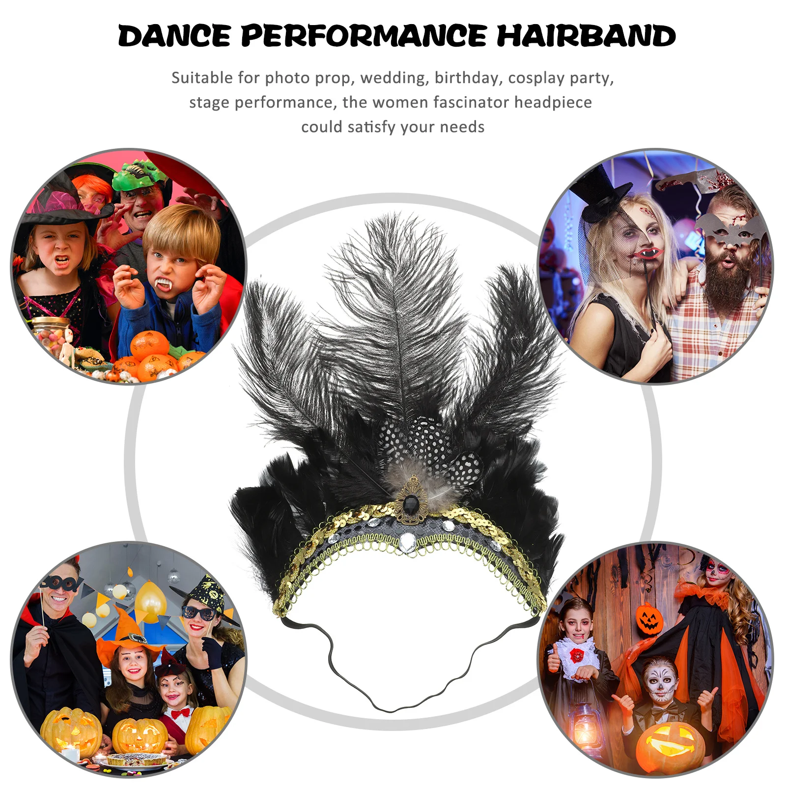 ريش الفاسناتور خوذة الزخرفية كرنفال عقال للحفلات الزفاف تأثيري أداء المرأة الإكسسوارات