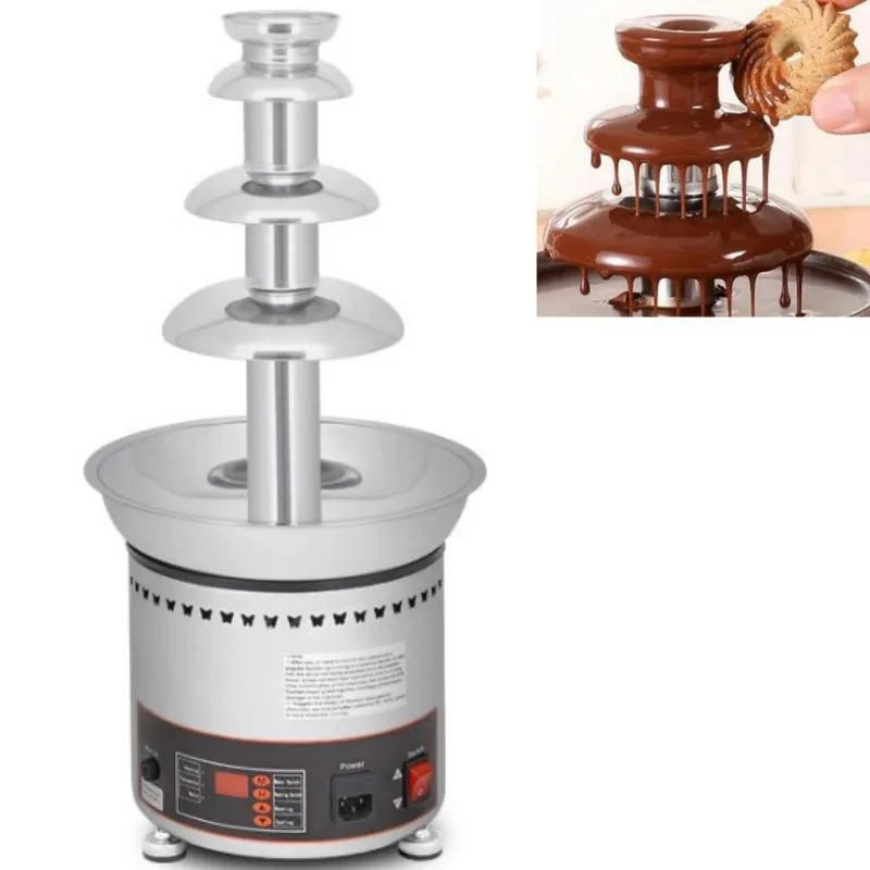 4/5/6/7 Layer Commercial Chocolate Fountain Machine Chocolate Drizzle Heating Waterfall Machine Chocolate Coating Machine