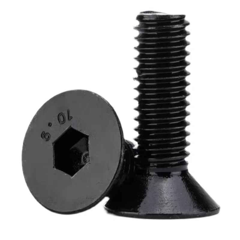 50pcs 20pcs 10pcs 5pcs Din7991 M2 M2.5 M3 M4 M5 M6 M8 10.9 Black Inox Hex Socket Flat Countersunk Head Cap Toy Screw