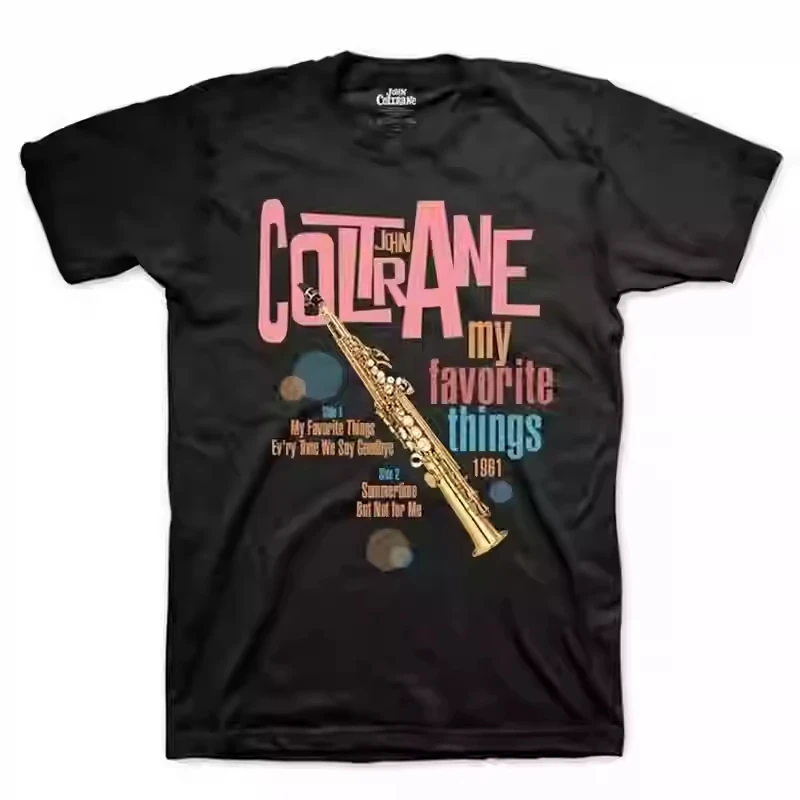 

Саксофонист Джон Колтрейн, футболка большого размера в американском стиле ретро, уличная винтажная футболка большого размера, бесплатная доставка, унисекс, осень-зима