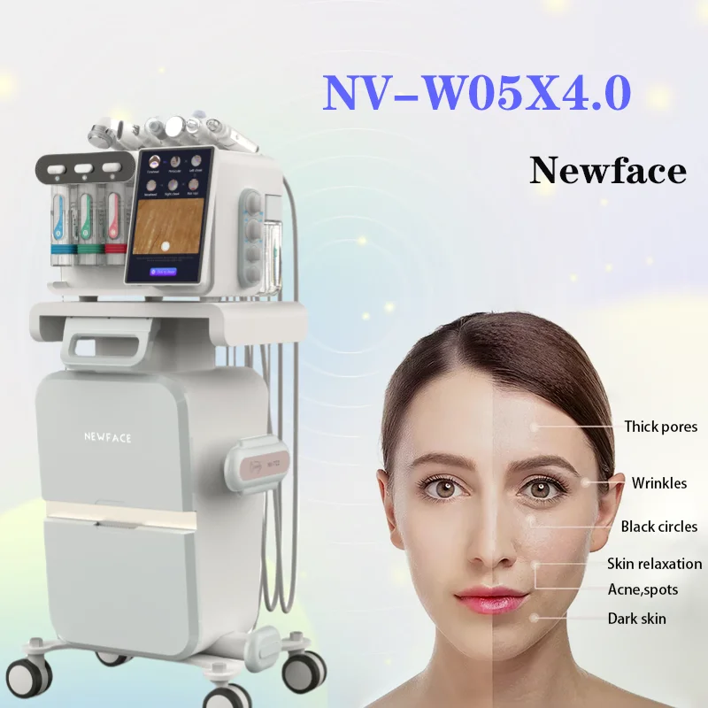 Latest 7 In 1 Hydro Dermabrasion Microdermabrasion Facial Machine Water Aqua Peeling H2O2 RF Lifting with LED Mask Spa Salon