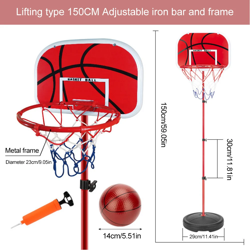 Basketball Hoop with Ball and Pump Mini Basketball Hoop Adjustable Basketball Hoop Set Indoor Outdoor Play for Kids