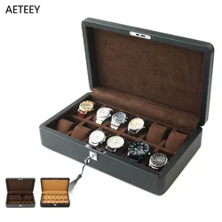 For Watch High-grade Carbon Fiber Watch Case Lock Retro Classic Watch Storage Display Box Special Organizer Customizable LLogo