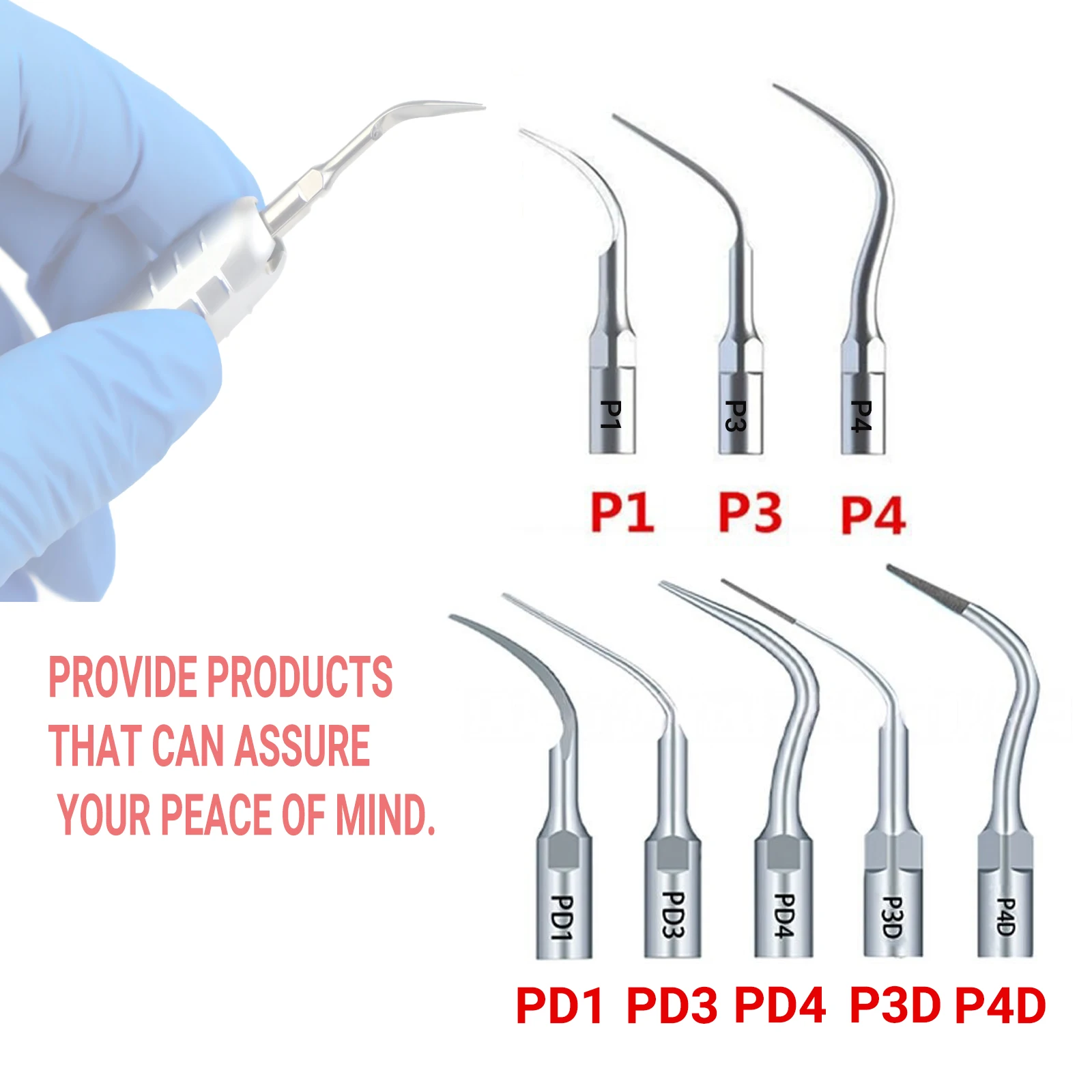 1-5Pc Dental Ultrasonic Scaler Tips Scaling Periodontics Endo Perio Scaling Tips fit Scalers for EMS Woodpecker DTE SATELEC N*K