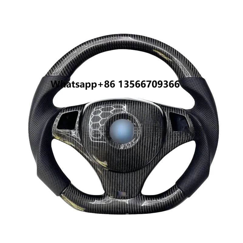

Sporty with Leather Grip Carbon Fiber Steering Wheel forE90 E91 E92 E93 E87 M3 Upgrade Car Steering Wheel