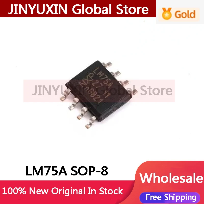10-50pcs LM75 LM75AD LM75A package SOP-8 chip temperature sensor IC Wholesale in Stock