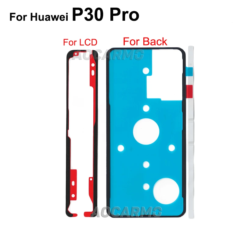 Aocarmo For Huawei P30 Pro P30P Front LCD Display Sticker Back Frame Battery Cover Adhesive Rear Door Glue Tape