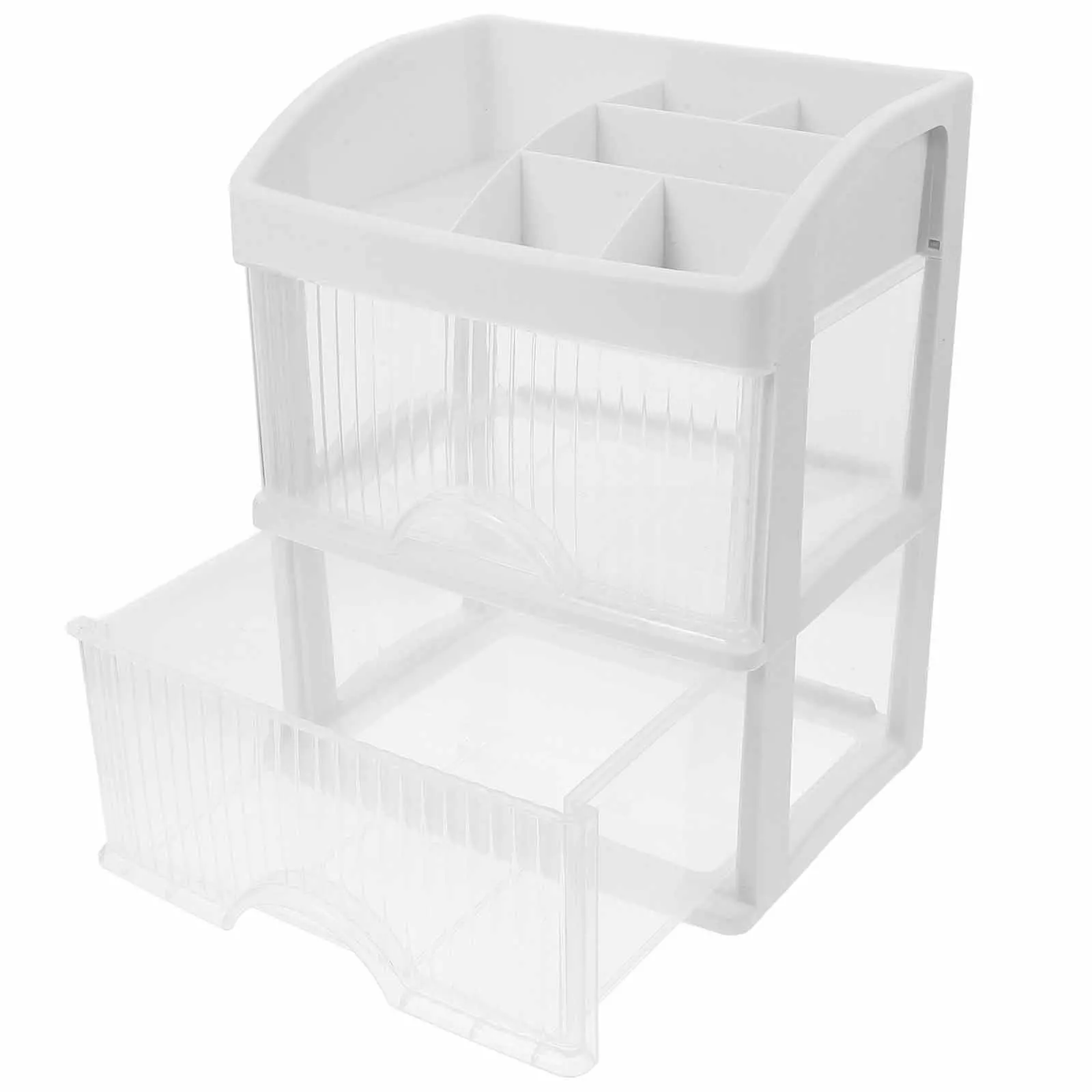 

1pcs 2-Tier Drawer Cabinet For Desk Makeup Vanity Bathroom Counter Office Supplies Skincare Storage Plastic Desktop