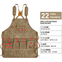 Waterproof Thick Canvas Tool Apron Vintage Garden Multi-use Craftsman Long with Multiple Pockets for Storage New Split Design