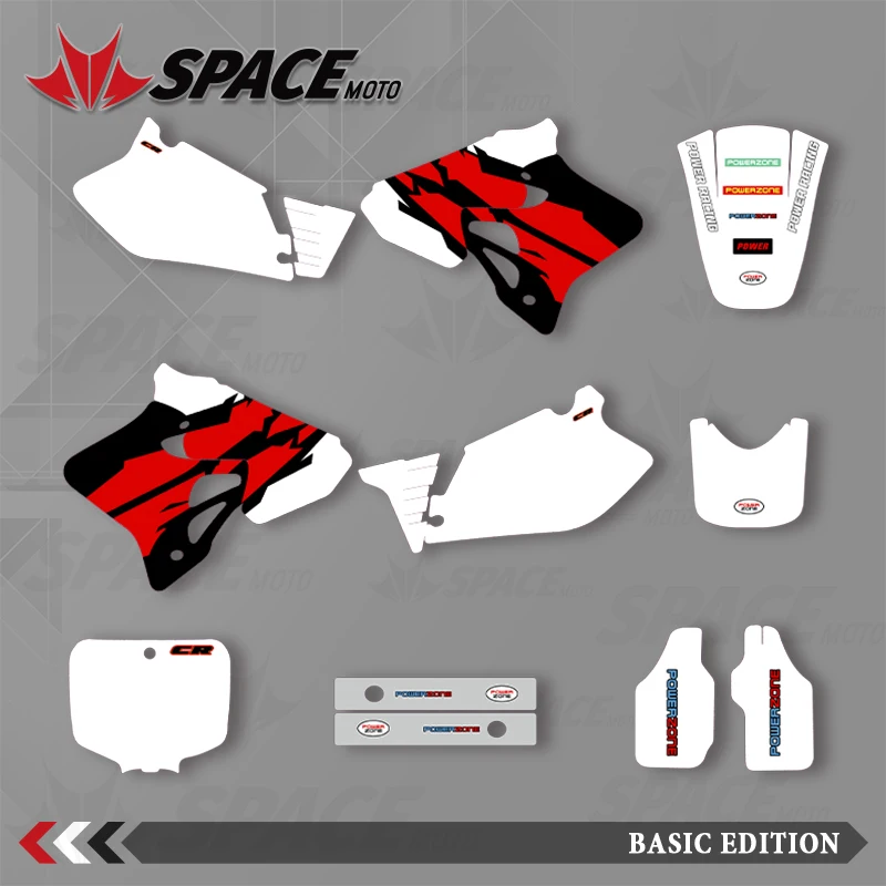 الفضاء لهوندا 95-97 CR125 95-96 CR250 دراجة نارية الرسومات خلفية الشارات ملصقات عدة رقم الاسم تخصيص #1