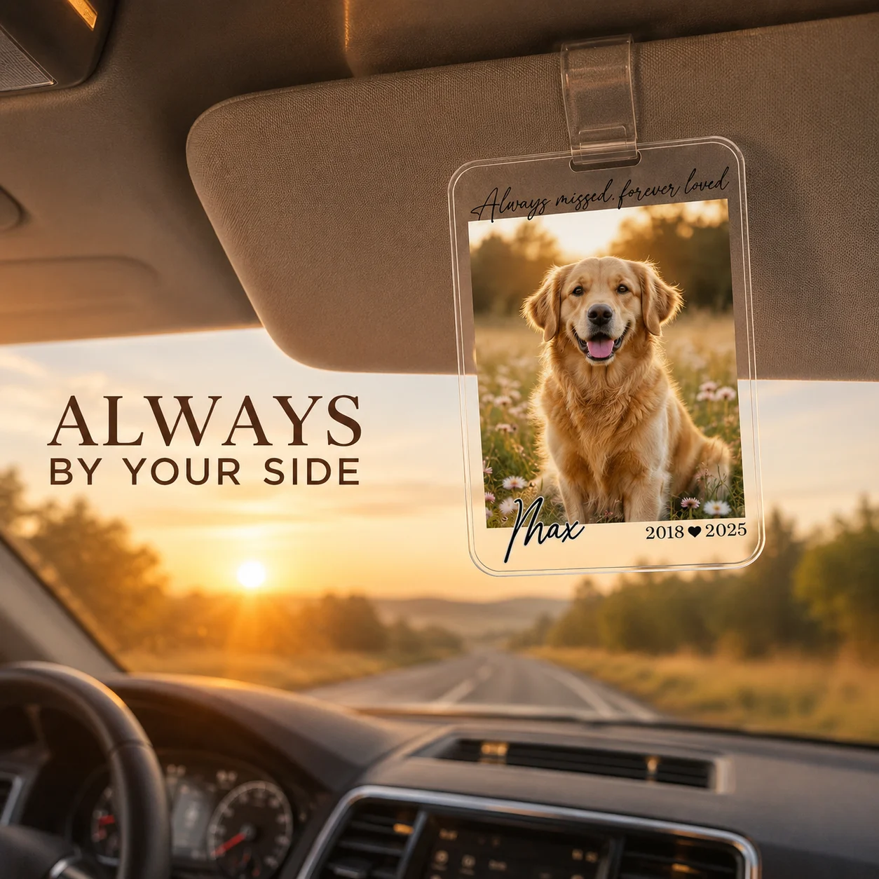 Personalized Pet Photo Car Visor Clip Custom Dog Memorial Keepsake Car Accessory Sympathy Gift