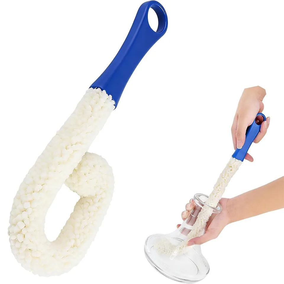 1PC Long Handle Sponge Brush Bottle Cleaner Flexible Cleaning Brush for Wine Bottle Cup Decanter Hookah Kitchen Tool
