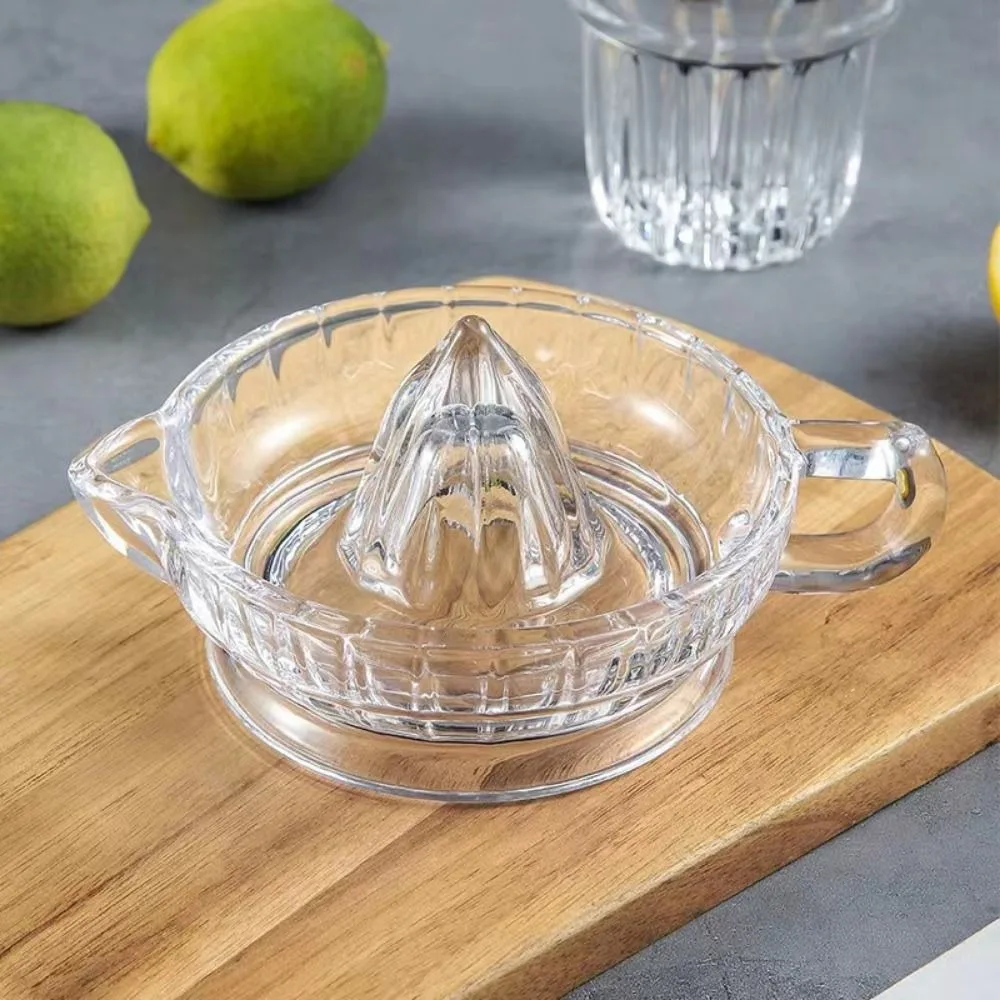 Kitchen Gadget Multifunctional Lemon Squeezer with Handle Glass Manual Juicer Pouring Mouth Efficient Citrus Juicer Kitchen