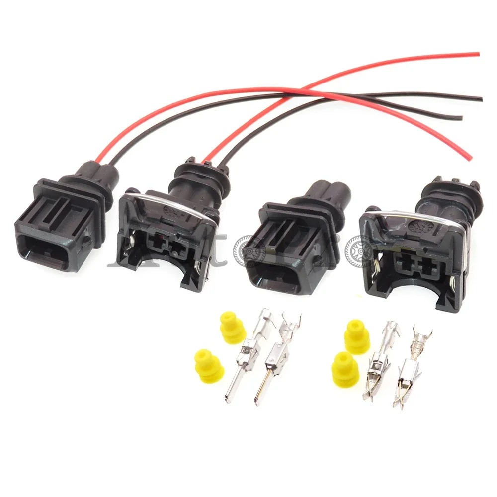 1 Set 2 Hole car Modification Connector AC Assembly Parts 106462-1 827551-3 828657-3 Auto Fuel Injector Cable Harness Socket