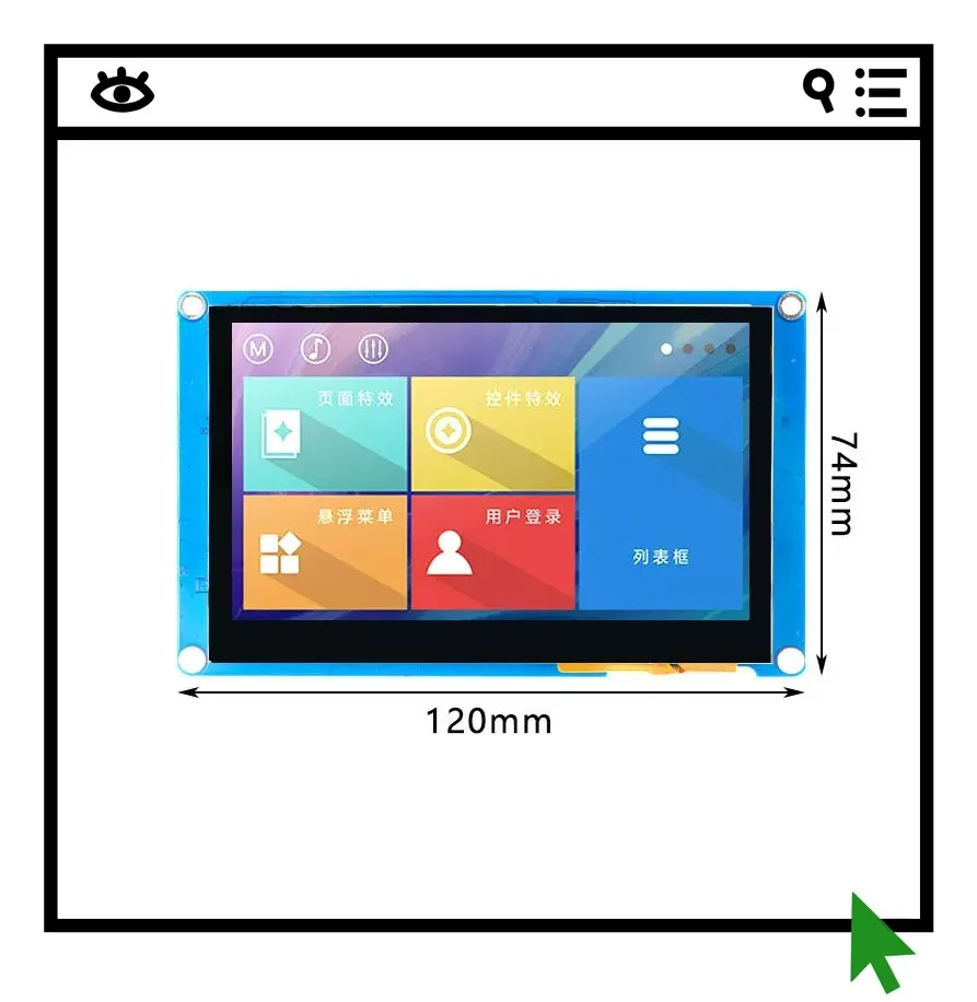 

4.3-inch HMI serial intelligent screen capacitive/resistive touch LCD display TJC4827X343_011C/R