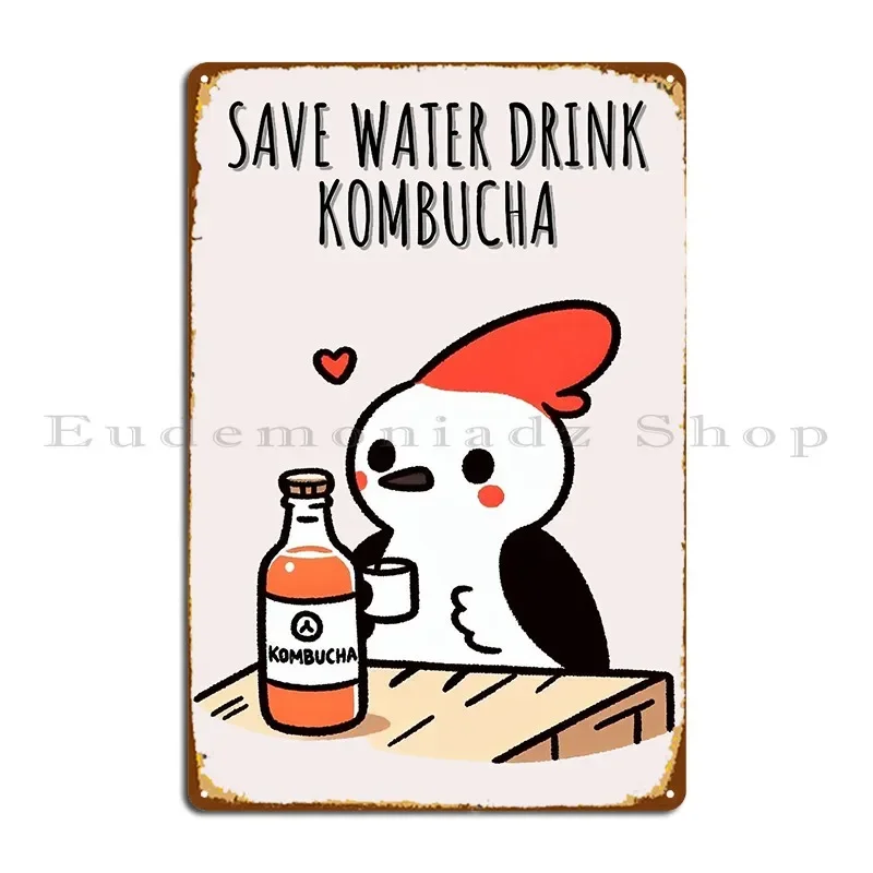 Kombucha Woodpecker Metal Plaque Poster Pub Create Wall Cave Funny Personalized Tin Sign Poster