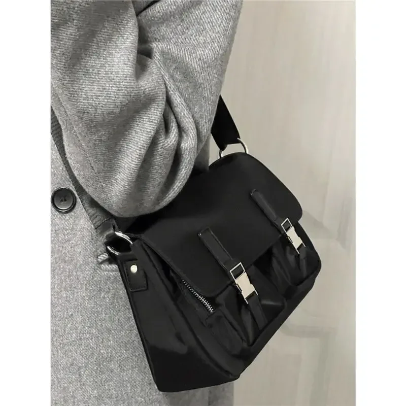 Miyagawa Korean Postman Bag Nylon Canvas Bag 2023 New Women\'s Fashion Handheld Motorcycle Versatile One Shoulder Workwear Bag