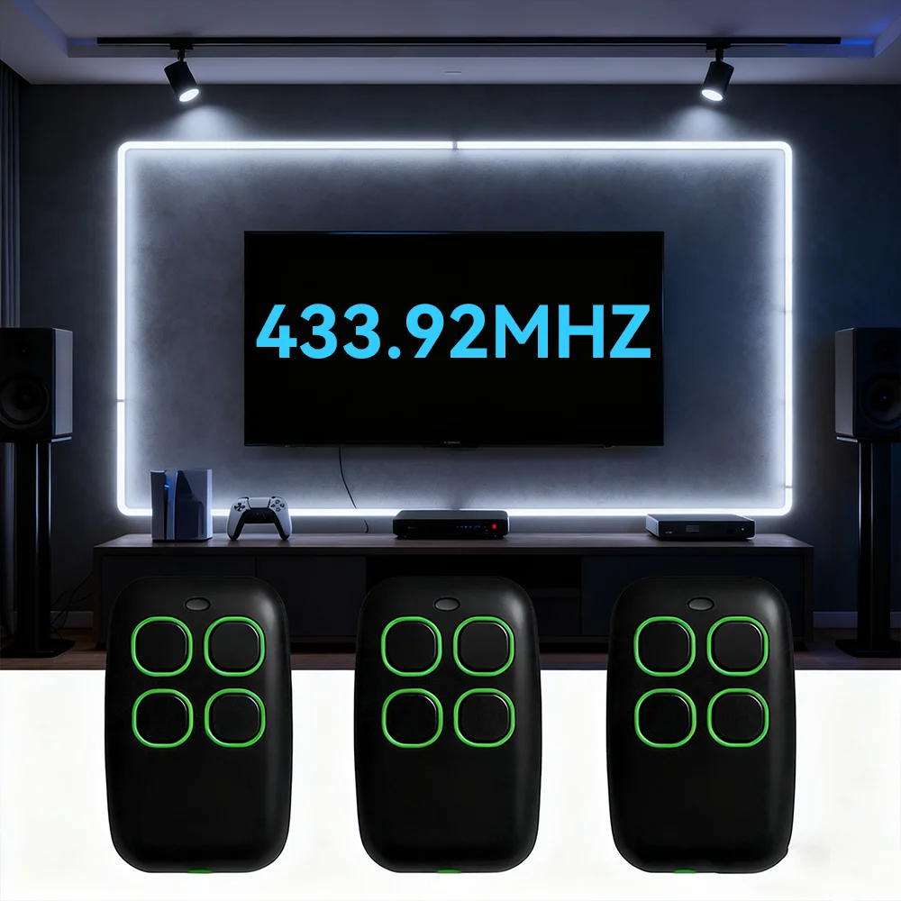 433MHz RF Wireless Remote Control 4 Keys Waterproof Copy Code Duplicator for Garage Door Gate Light Samrt Home Remote Opener