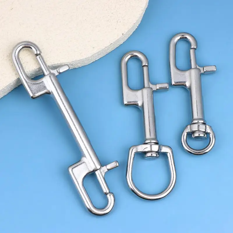 【F】Dual Head Marine Diving D Ring Snap Hooks With Swivel Bolt Snap Hook Clip 316 Stainless Steel Oval Swivel Spring Snap Hook