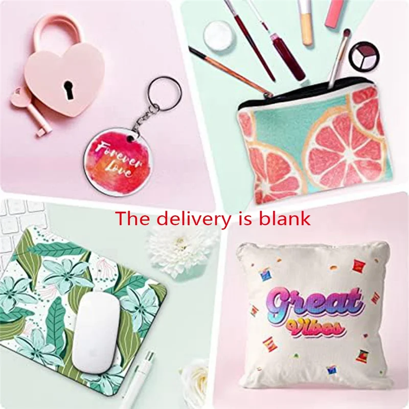 76 szt. Półfabrykaty sublimacyjne, DIY MDF sublimacyjne półfabrykaty do breloków z metalowym łańcuszkiem, do pracy w niestandardowym designie, prezenty