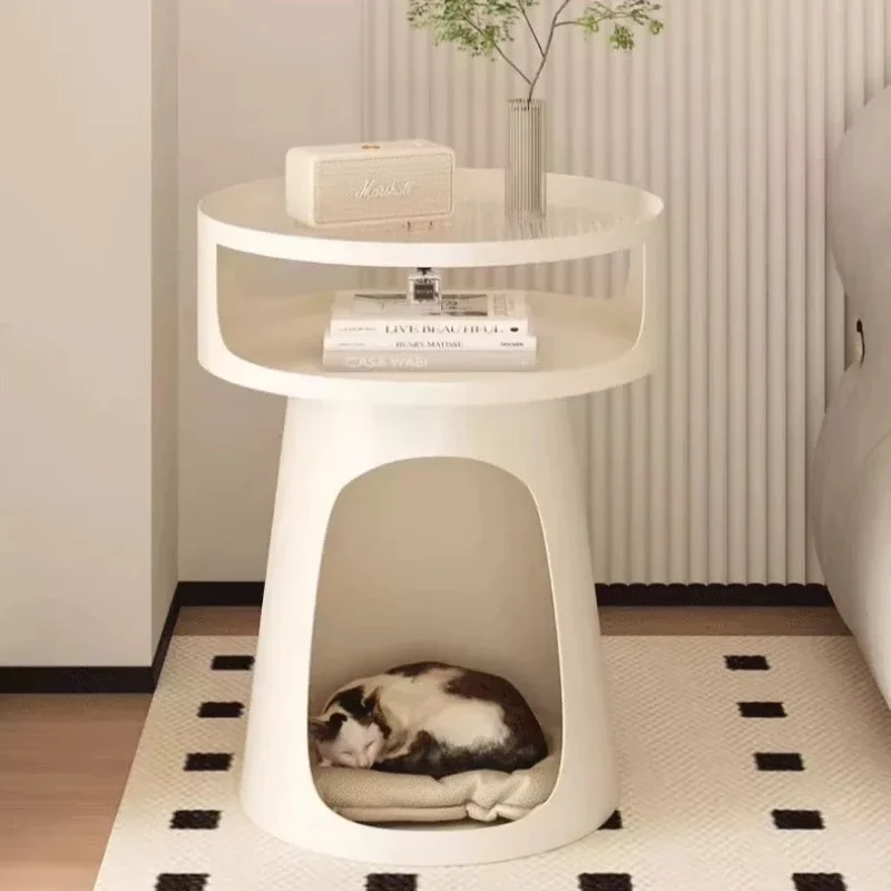 Nordic Round Corner Coffee Sofas Side Table Small Vintage Cat Metal Modern End Table Funky Minimalist Living Room Furniture