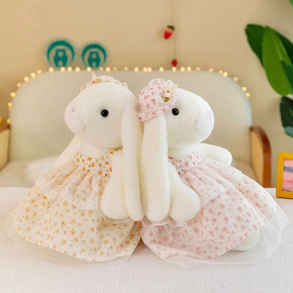 Gonna di peluche Coniglio Bambola Lop Coniglio Gonna floreale Kapok Coniglio Peluche Orecchio lungo Kawaii Bunny Bambola di pezza Amici