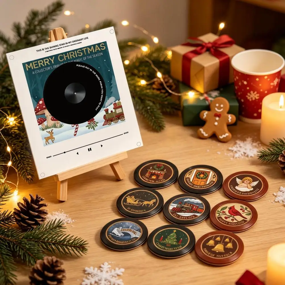 Acrylic Christmas Fridge Magnet With NFC Music Play Function, Magnetic Night Light Ornament, Creative Home Decor Xmas Present