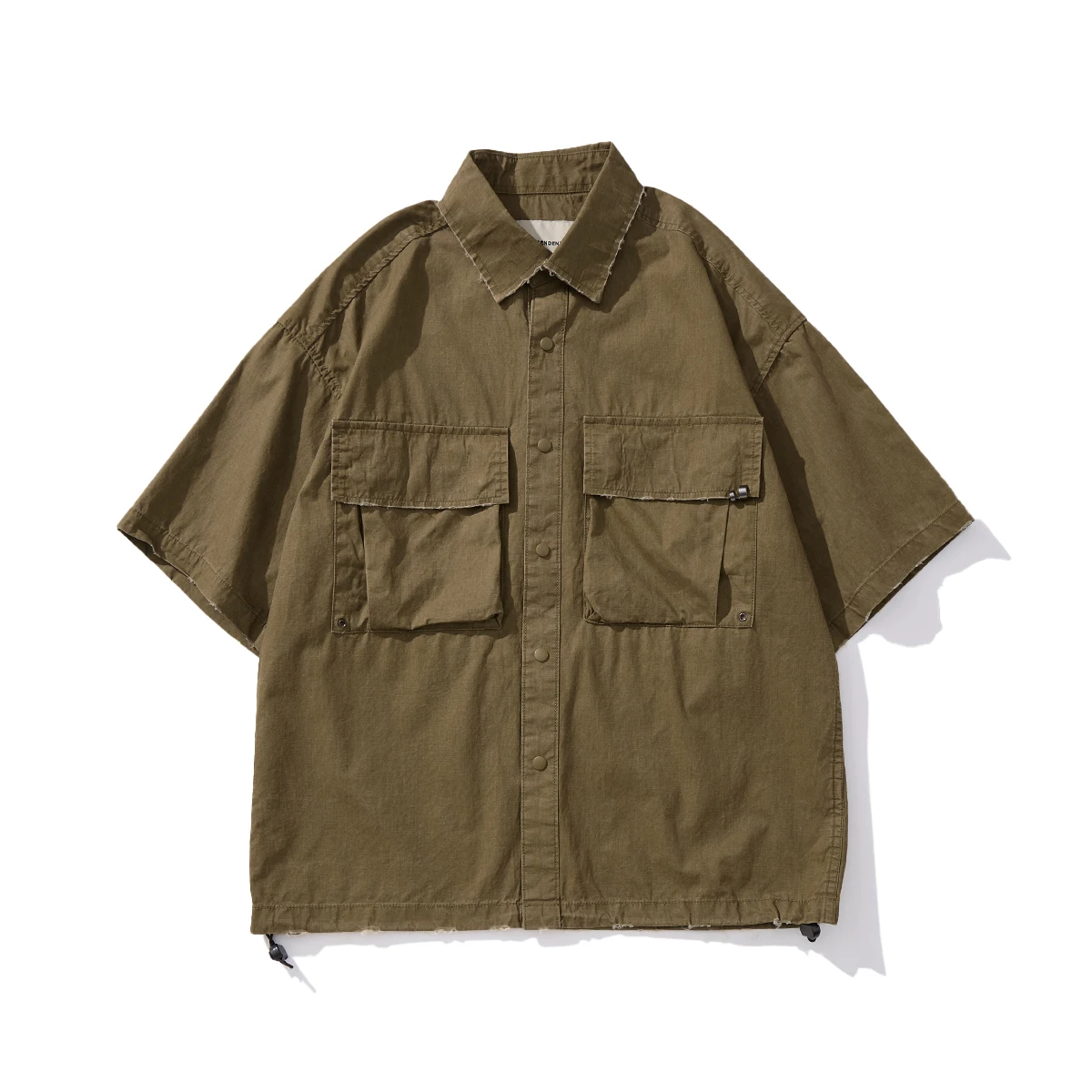 

Amekaji 100% Cotton Premium Washed Work Shirt for Men - Summer Relaxed Fit Casual Short Sleeve Shirt Utility Pockets Plus Size