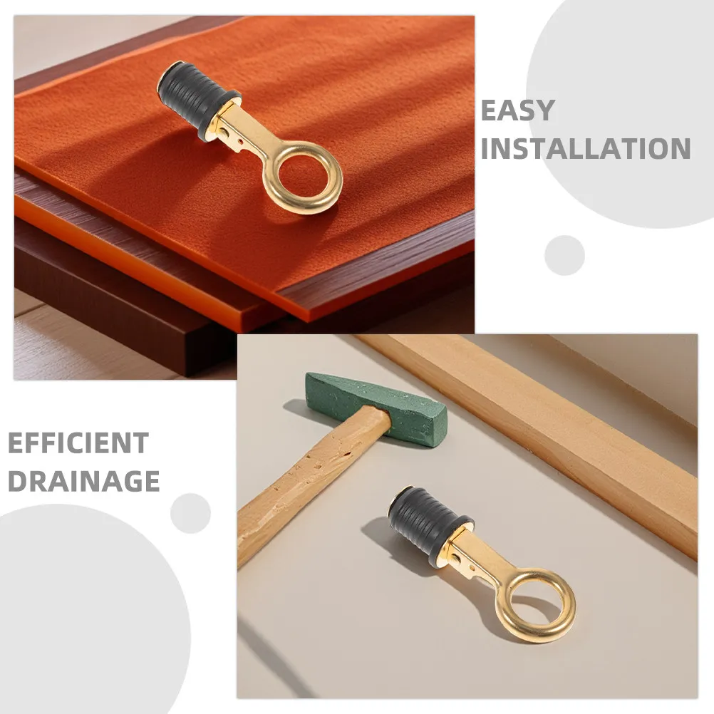 Brass Boat Drain Plug for Kayak Motorboat Sailboat Yacht Transom Deck Scupper Bilge Drainage Leakproof Marine Accessory
