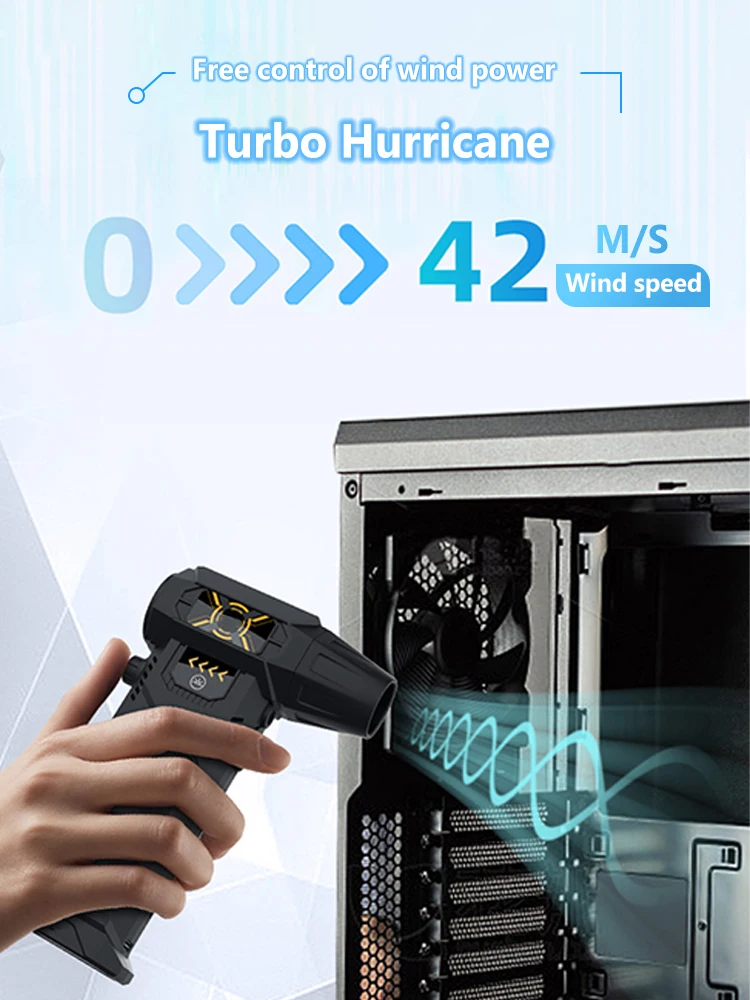 Ventilador Turbo de alta potencia de 130000RPM, plumero de aire, Motor sin escobillas, soplador de polvo de velocidad Variable, herramienta de limpieza, soplador de aire de mano