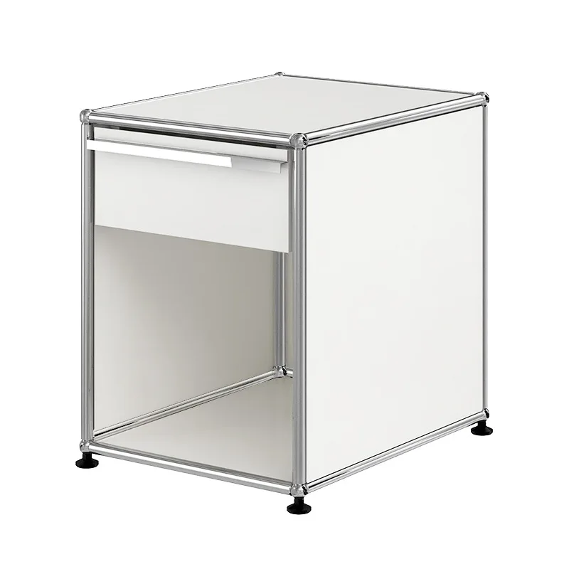 

Stainless steel locker light luxury small apartment household bedside table locker Nordic module drawer bedside table