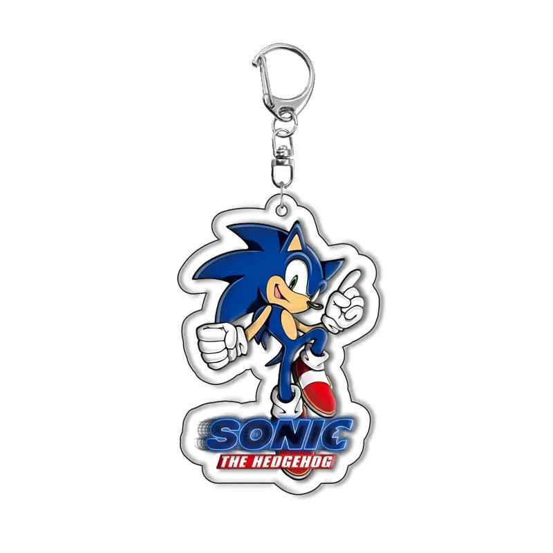 New Sonics Cartoon Keychain Anime Characters Acrylic Keychains Car Keyring Pendant Backpack Accessories Children Gifts Toys