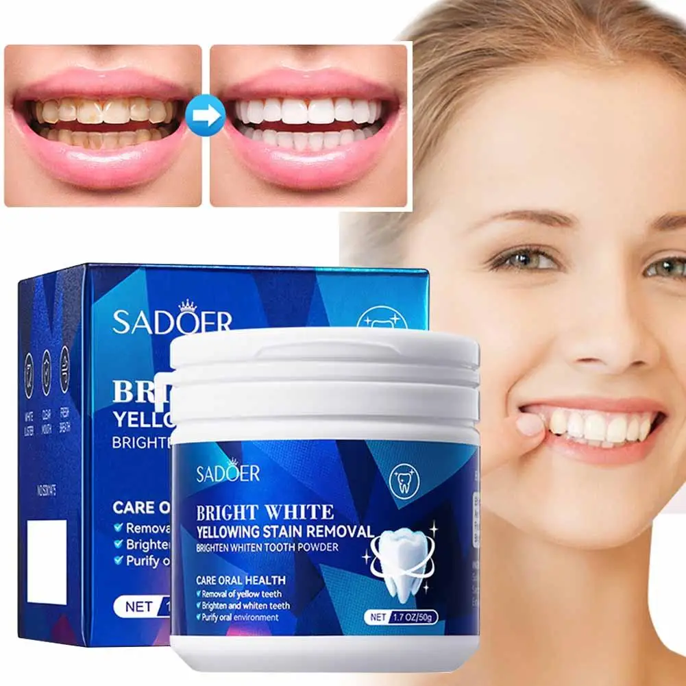 Whitening Schone Vlekken Tand Poeder 50G Bescherming Heldere Tanden Reinigen Adem Verwijderen Orale Whitening Tanden Verse V8b2