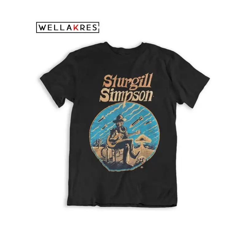 

Sturgill Simpson Vintage Printed Black Unisex T-Shirt, Country Music High Top Mountain Shirt