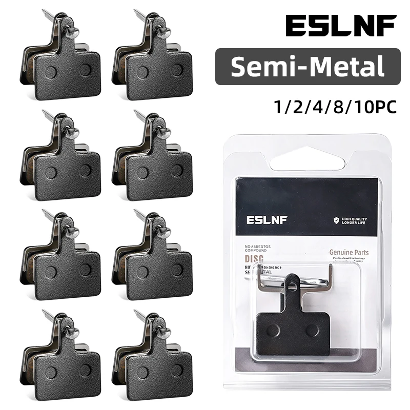 ESLNF Semi‑Metallic Disc Brake Pads 1/2/4/6/8/10 Pairs Bicycle Replacement Brake Pads for MTB Road Bike Cycling Accessories