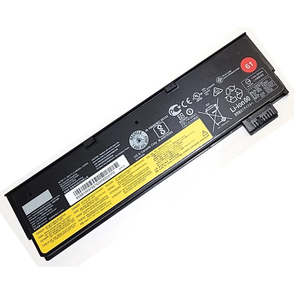 Imagem -03 - Lenovo-thinkpad T470 61 Bateria do Portátil Novo Original 11.46v 24wh T480 T570 T580 P51s P52s 01av452