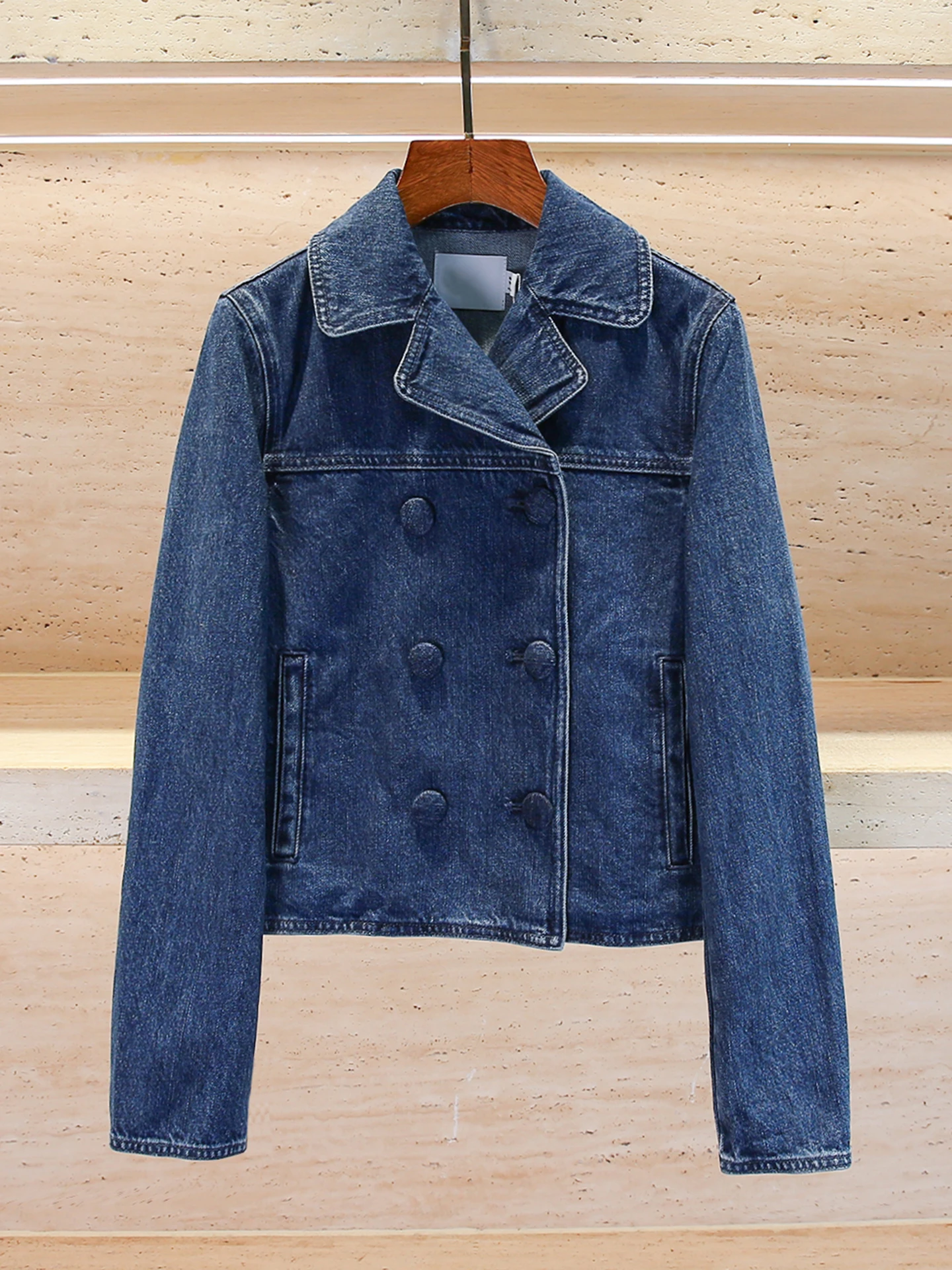 

Женский повседневный джинсовый открытый кардиган премиум-класса с воротником, осень-зима, новое поступление из SP Home South Oil