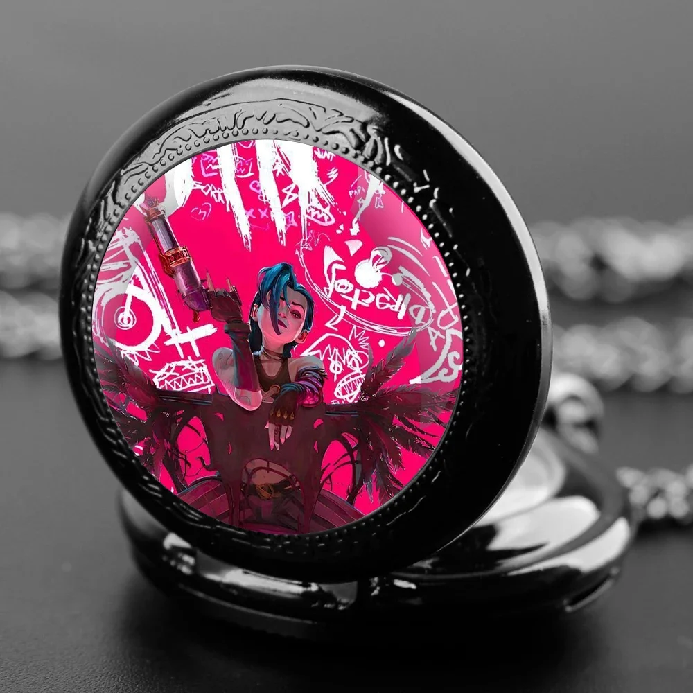

Jinx Arcane Quartz Pocket Watches Arabic Digital Dial Necklace Pendant Clock Vintage Accessory Gifts for Men Women Relógio