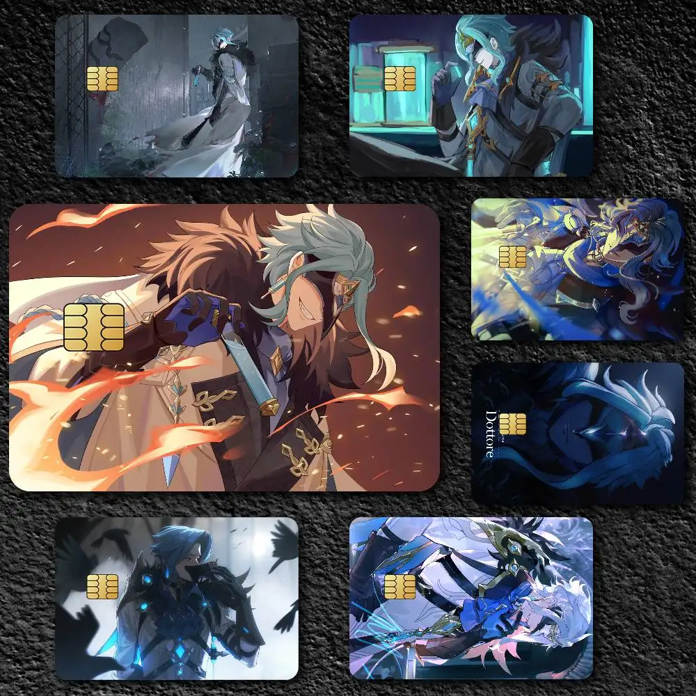 Genshin Impact Dottore Credit Card Skin Stickers For Bank Card Bus Metro Card Sticker Waterproof Gift