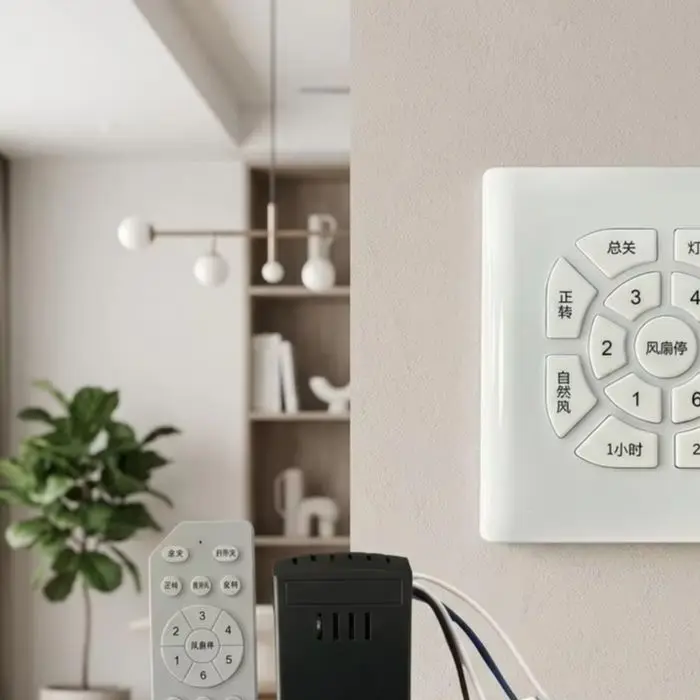 6 Ceiling Fan Light Control Switch Wireless Remote Receiver For Home Bedroom Living Room LED Fan Controller White