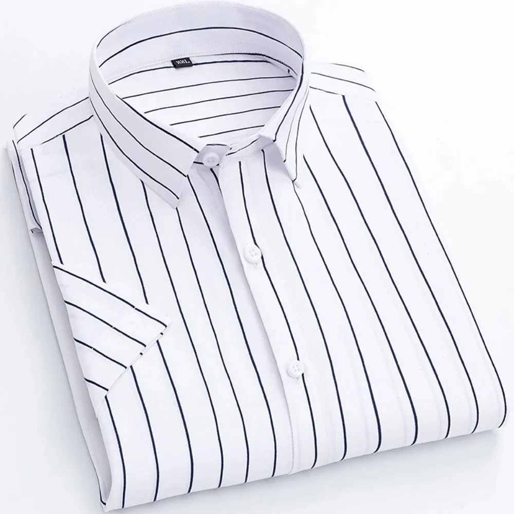 

11 Color Men's Shirt Long Sleeve Striped Business Shirt No Ironing Any Version Comfortable Work Clothes Large Size XS-6XL