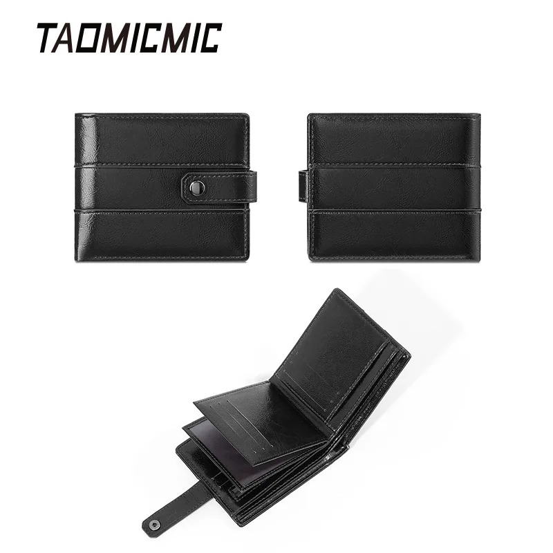 Men's Short Bifold Wallet PVC Retro European And American Style Multi-Card Slot Coin Purse High-End Sensation Money Clip