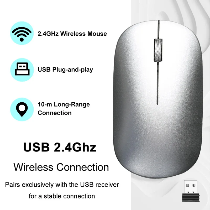 Wireless Mouse 2.4G Portable Ergonomic Mice for Office,Nano Receiver Stored Inside,Plug & Play for Computer Desktop Laptop