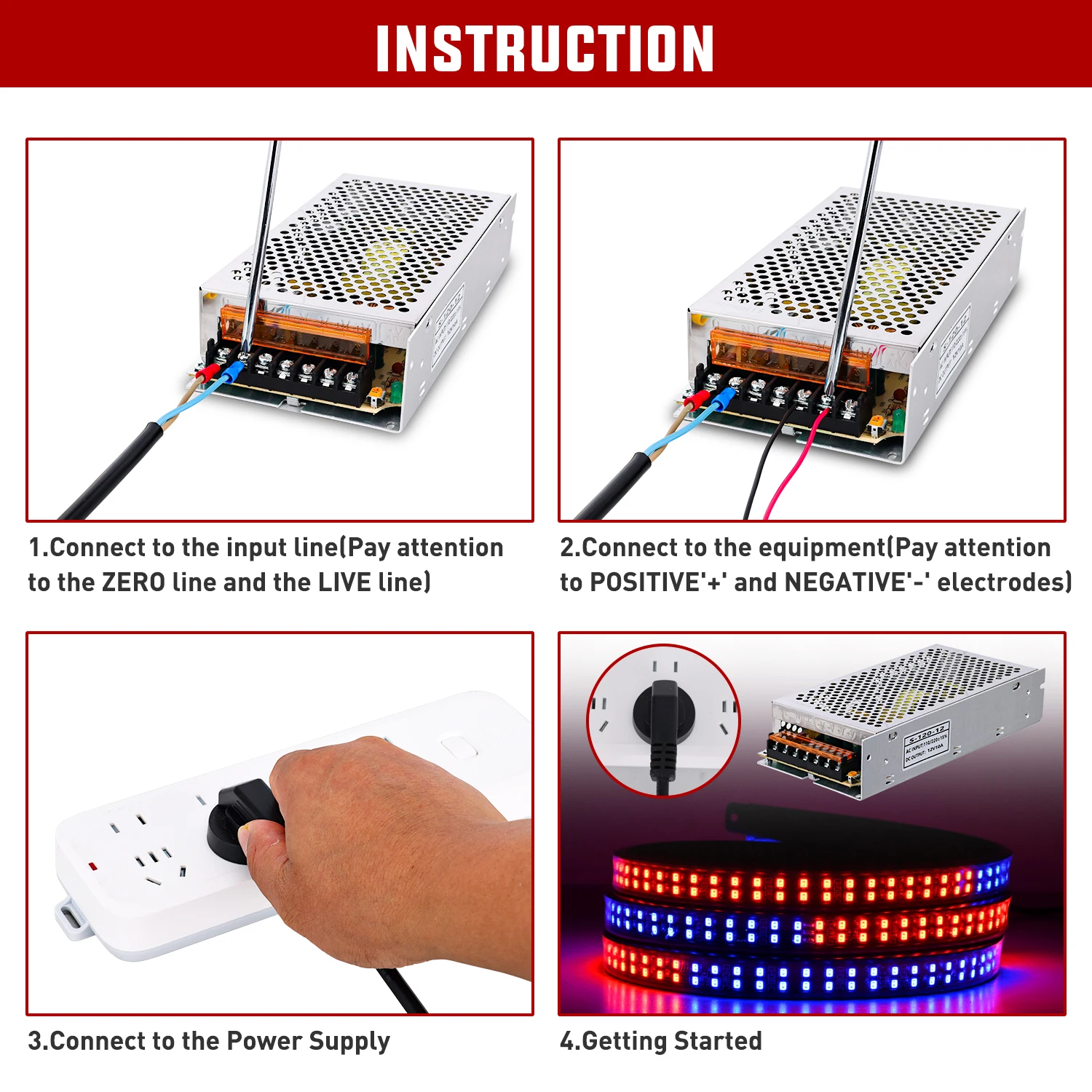 Nilight AC 110V/220V to DC 12V Voltage Converter 10A 120W Switching Power Supply Adapter Transformer Low Voltage Output LED Driver for LED Strip Light Radio CCTV Camera Security Video System view 7