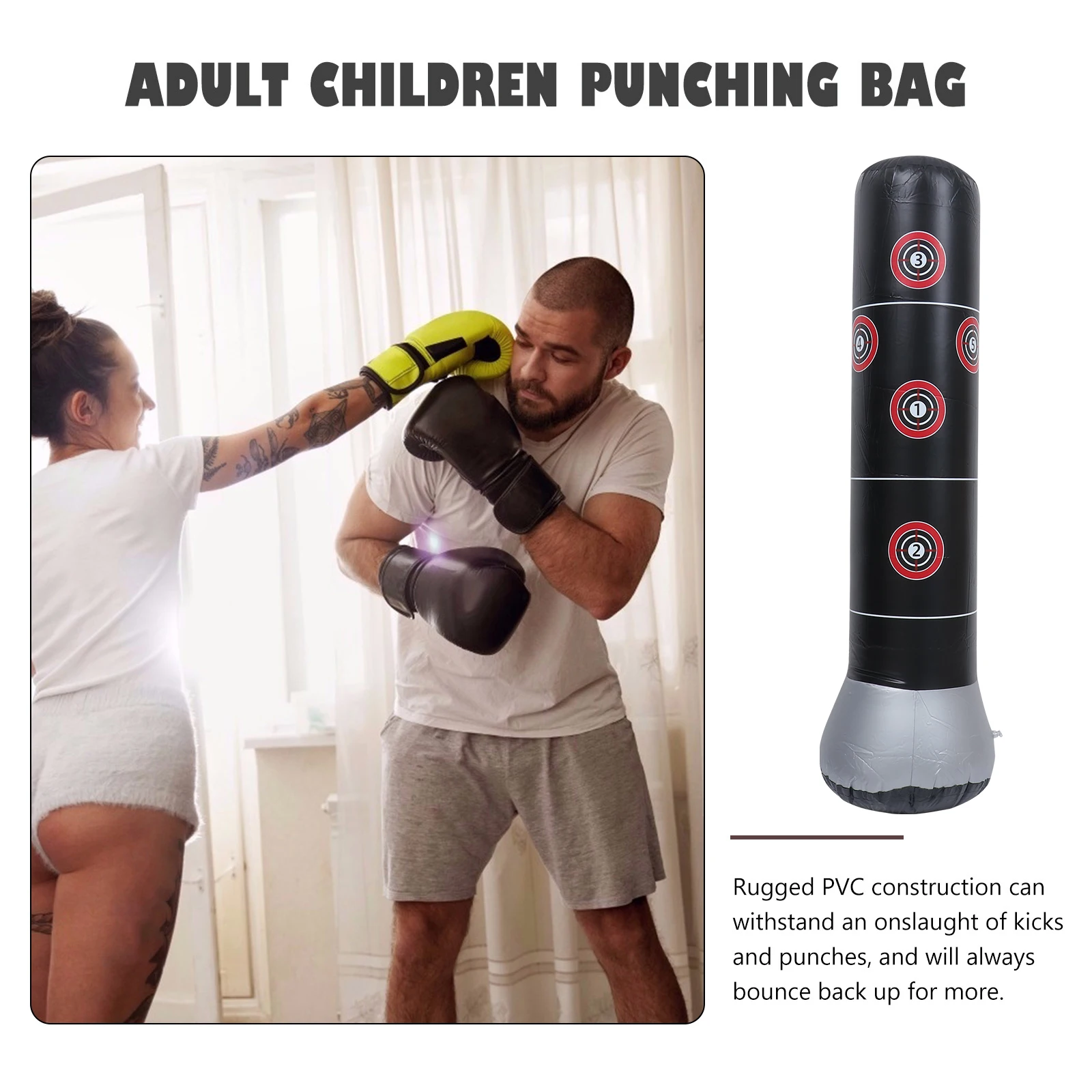 

Column Punching Bag Kickboxing Sandbag Toy Set Adult Pvc Blow up